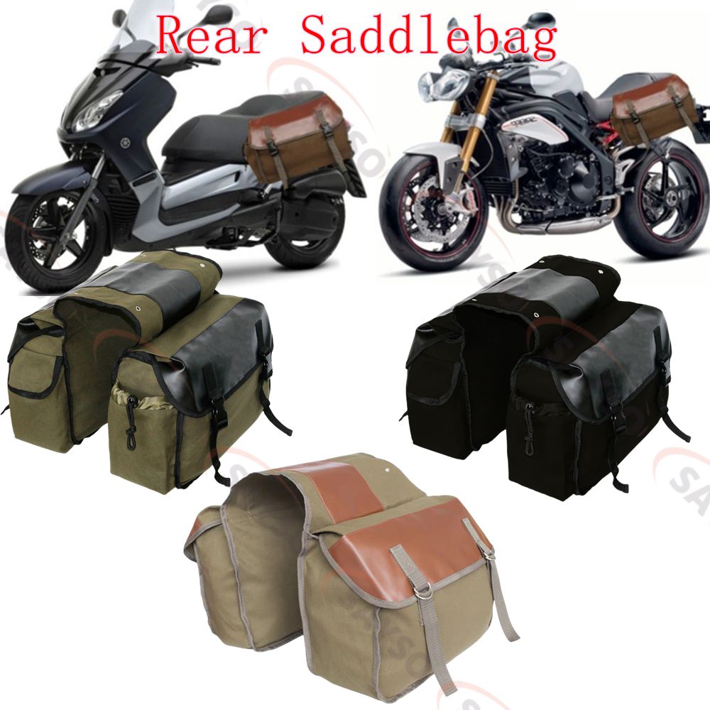 Canvas Leather Rear Saddlebag  - đánh giá và giá Motorcycle Gear Backpack